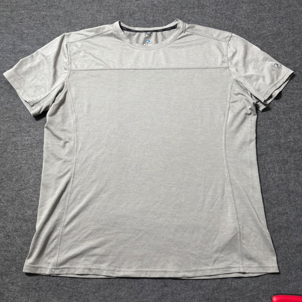 Kuhl Mens Beige Short Sleeve Performance T-Shirt XXL Active Hiking Tee